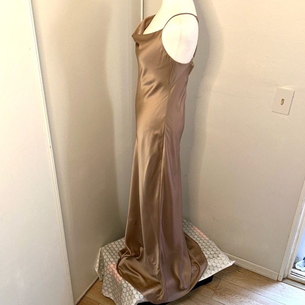 Show Me Your MuMu Taupe Floor Length Formal Prom Special Occassion Slip Dress - Picture 7 of 14